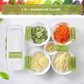 img 2 attached to 🔪 NACOLUS 5-in-1 Mandoline Slicer - Vegetable Cutter, Multi Blade Potato Veggie Slicer, Julienne Shredder, Cheese Grater - Enhance your Kitchen Experience