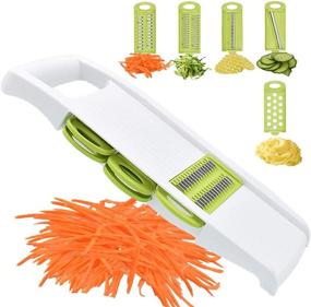 img 4 attached to 🔪 NACOLUS 5-in-1 Mandoline Slicer - Vegetable Cutter, Multi Blade Potato Veggie Slicer, Julienne Shredder, Cheese Grater - Enhance your Kitchen Experience