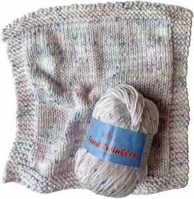 img 4 attached to Пряжа для вязания Tweed Twinkles Baby от KnitPal с вкраплениями - идеальная для вязания и вязания пледов - 8 мотков, 696 ярдов/400 граммов, светлое средней плотности #3 - оттенок порошкового белого