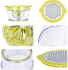 img 2 attached to 🍋 Drizom Manual Citrus Juicer Squeezer with Measuring Cup and Grater - Lemon Orange, 12OZ, Green