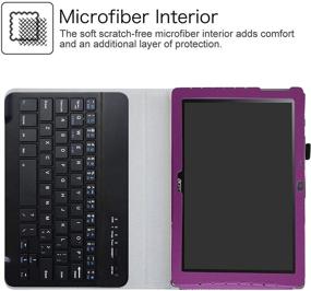 img 1 attached to 💜 Acer Iconia One 10 B3-A40 Wireless Keyboard Case: Detachable Keyboard & PU Leather Cover - Purple