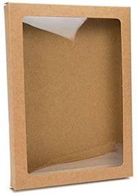 img 3 attached to 📦 Premium Kraft Paper Window Box with Attached PET Sheet - 25 Boxes, 5 x 7/8 x 7 - Ideal for Safeguarding Stationary, Cosmetics, Treats, and Favors - WKRG266