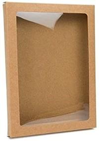 img 2 attached to 📦 Premium Kraft Paper Window Box with Attached PET Sheet - 25 Boxes, 5 x 7/8 x 7 - Ideal for Safeguarding Stationary, Cosmetics, Treats, and Favors - WKRG266