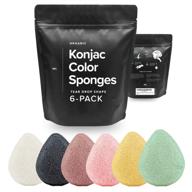 🧽 gentle organic facial sponge set for effective daily face exfoliation and skincare on oily, dry, combination, or sensitive skin - charcoal, turmeric, french green, red & pink clay logo