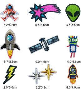 img 2 attached to 🌌 Solar System Iron on Patches: Embroidered Appliques for Clothing, Jackets, Backpacks & Jeans - 35 PCS Space Planets Stickers by Woohome