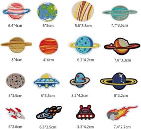 img 3 attached to 🌌 Solar System Iron on Patches: Embroidered Appliques for Clothing, Jackets, Backpacks & Jeans - 35 PCS Space Planets Stickers by Woohome