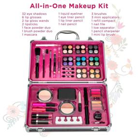 img 2 attached to 🎨 Vokai 32 Eye Shadows, 6 Lip Glosses, 2 Lip Gloss Wands, 2 Lipsticks, 1 Face Powder Duo, 1 Blush Powder Duo, 1 Mascara - Makeup Kit Set with Carrying Handle