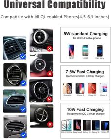 img 2 attached to 📱 Waytop Wireless Charger Car Vent Mount: Fast Qi Charging Phone Holder for iPhone Xs/Xs Max/XR/X/8/8 Plus, Samsung Galaxy S10/S9/S8/S8+ and More