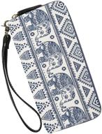 🐘 women's elephant phone zip wristlet wallet: ultimate handbag and wallet combo with wristlet functionality logo