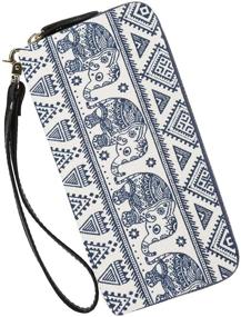 img 4 attached to 🐘 Women's Elephant Phone Zip Wristlet Wallet: Ultimate Handbag and Wallet Combo with Wristlet Functionality