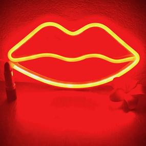 img 4 attached to 💋 DANIDEER Neon LED Lips Sign Art Decorative Lights - Wall Decoration, Glow Lamp for Kids Boy and Girl - Unique Gift for Any Occasion (Red)