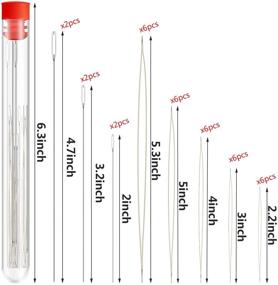 img 3 attached to 🧵 Beading Needles Set - 46 Pieces | Includes 5 Sizes of Big Eye Needles, 3 Sizes of Long Straight Needles | Storage Tube, Scissor, Threader, Thimble | Ideal for Jewelry Making