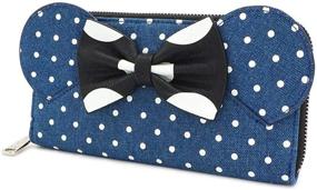 img 2 attached to 👜 Loungefly x Minnie Mouse Denim Polka Dot Zip-Around Wallet: Chic and Stylish Disney-Inspired Accessory