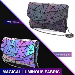 img 3 attached to Chosping Geometric Luminous Holographic Reflective Women's Handbags & Wallets for Fashion Backpacks