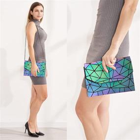 img 2 attached to Chosping Geometric Luminous Holographic Reflective Women's Handbags & Wallets for Fashion Backpacks