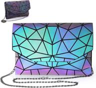 chosping geometric luminous holographic reflective women's handbags & wallets for fashion backpacks logo