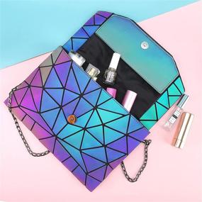 img 1 attached to Chosping Geometric Luminous Holographic Reflective Women's Handbags & Wallets for Fashion Backpacks