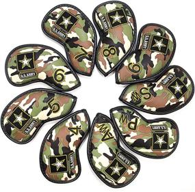 img 4 attached to 🏌️ Barudan Golf 9pcs Green CAMO Golf Iron Covers - Club Headcovers Set, High-Quality Leather for Taylormade M2 M7, Titleist 917, Callaway Epic Irons 4 5 6 7 8 9 AW SW PW Wedge - Oversized