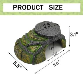 img 3 attached to 🦎 Reptile Habitat Cave - Resin Rock Hideout for Lizards, Frogs, Turtles, and Snakes - Fish Tank Decor