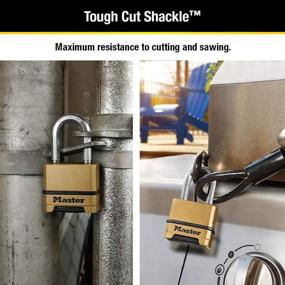 img 2 attached to 🔒 Master Lock M175XDLF Heavy-Duty Outdoor Combination Lock with 1.5" Shackle, Enhanced Brass Finish
