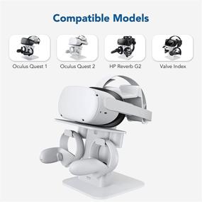 img 3 attached to Keep Your VR Headset Organized with KIWI design VR Stand Accessories in White - Compatible 🔌 with Oculus Quest 2, Rift S, Quest, Valve Index, HP Reverb G2 VR Headset and Touch Controllers