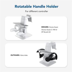 img 2 attached to Keep Your VR Headset Organized with KIWI design VR Stand Accessories in White - Compatible 🔌 with Oculus Quest 2, Rift S, Quest, Valve Index, HP Reverb G2 VR Headset and Touch Controllers