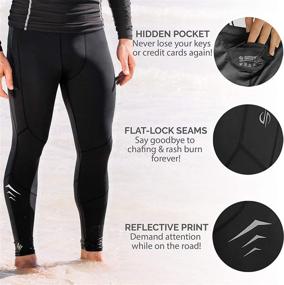 img 2 attached to 🩳 Men's Swim Compression Leggings & Dive Skins: Quick Dry Surf Tights for Water Sports | UPF 50+ Base Layer Pants