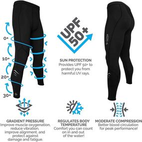 img 3 attached to 🩳 Men's Swim Compression Leggings & Dive Skins: Quick Dry Surf Tights for Water Sports | UPF 50+ Base Layer Pants