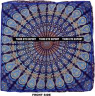 🛋️ blue indian mandala floor pillow square ottoman pouf daybed - oversized cushion cover cotton seating for ottoman poufs, dog/pets bed - third eye export (cover only) logo