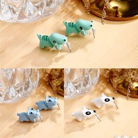 img 1 attached to 🐾 Cute Animal Bite Earring - Dinosaur Shark Earrings - 3D Cartoon Piercing Earrings - Handmade Polymer Clay Cute Stud Earrings for Women Girls" --> "Cute Animal Bite Earring - Dinosaur Shark Earrings - 3D Cartoon Piercing Earrings - Handmade Polymer Clay Stud Earrings for Women Girls