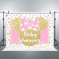 🐭 riyidecor mouse head backdrop 8x6ft - princess pink and gold polka dots - girl photography background for newborn birthday party, decoration, banner props, photo shoot studio - vinyl cloth logo