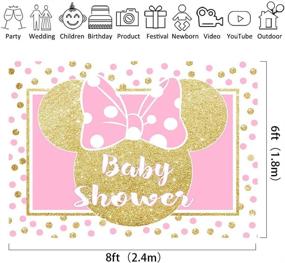 img 2 attached to 🐭 Riyidecor Mouse Head Backdrop 8x6ft - Princess Pink and Gold Polka Dots - Girl Photography Background for Newborn Birthday Party, Decoration, Banner Props, Photo Shoot Studio - Vinyl Cloth