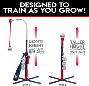 img 2 attached to Franklin Sports Grow-with-Me Kids Baseball Batting Tee Set for Youth and 🧢 Toddlers - Toy Baseball, Softball, and Teeball Hitting Tee Set for Boys and Girls