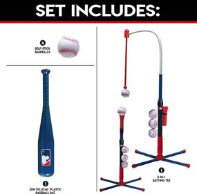 img 3 attached to Franklin Sports Grow-with-Me Kids Baseball Batting Tee Set for Youth and 🧢 Toddlers - Toy Baseball, Softball, and Teeball Hitting Tee Set for Boys and Girls