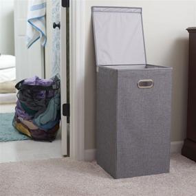 img 1 attached to Grey Collapsible Laundry Hamper with Magnetic Lid - Household Essentials 5620