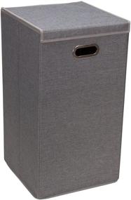 img 4 attached to Grey Collapsible Laundry Hamper with Magnetic Lid - Household Essentials 5620