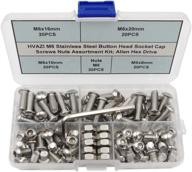 🔩 hvazi m6 stainless steel button head socket cap screws nuts assortment kit: high-quality allen hex drive hardware collection логотип