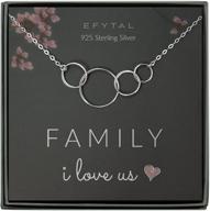 👩 efytal 925 sterling silver 4 circle necklace for wife and mom, family of four, perfect for mothers day, birthday gift ideas for her logo