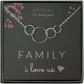 img 4 attached to 👩 EFYTAL 925 Sterling Silver 4 Circle Necklace for Wife and Mom, Family of Four, Perfect for Mothers Day, Birthday Gift Ideas for Her