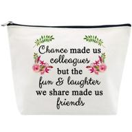 🎉 retirement gifts for women - leaving gifts for colleagues, best friends, coworkers, boss, nurse, teachers, retirees - work bff, bestie - funny birthday - retired - chance made us colleagues makeup bag logo