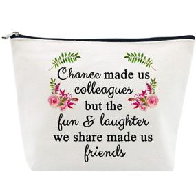 img 4 attached to 🎉 Retirement Gifts for Women - Leaving Gifts for Colleagues, Best Friends, Coworkers, Boss, Nurse, Teachers, Retirees - Work BFF, Bestie - Funny Birthday - Retired - Chance Made us Colleagues Makeup Bag