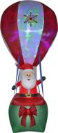 🎅 magical gemmy 12' santa in hot air balloon with northern sky light show - christmas inflatable delight! logo