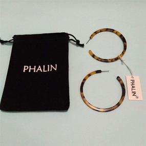 img 2 attached to Trendy and Chic PHALIN Acrylic Hoop Earrings: Geometric Resin Studs for Fashionable Women and Girls