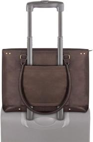 img 2 attached to 👜 Solo New York Jay Leather Laptop Tote: Stylish Espresso Bag for Professionals