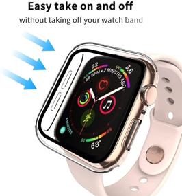 img 2 attached to Ультратонкий прозрачный улыбающийся чехол для Apple Watch серии 6/SE/5/4 (40 мм) с защитным стеклом для экрана - полная защита и стильный дизайн