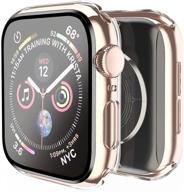 ультратонкий прозрачный улыбающийся чехол для apple watch серии 6/se/5/4 (40 мм) с защитным стеклом для экрана - полная защита и стильный дизайн логотип