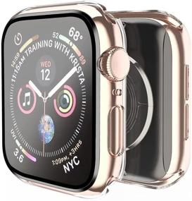 img 4 attached to Ультратонкий прозрачный улыбающийся чехол для Apple Watch серии 6/SE/5/4 (40 мм) с защитным стеклом для экрана - полная защита и стильный дизайн