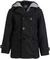 🧥 stylish urban republic boys wool blend hooded peacoat with faux-fur lining and pockets - warm and fashionable outerwear for boys logo