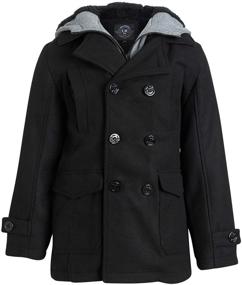 img 4 attached to 🧥 Stylish Urban Republic Boys Wool Blend Hooded Peacoat with Faux-Fur Lining and Pockets - Warm and Fashionable Outerwear for Boys