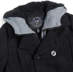 img 2 attached to 🧥 Stylish Urban Republic Boys Wool Blend Hooded Peacoat with Faux-Fur Lining and Pockets - Warm and Fashionable Outerwear for Boys